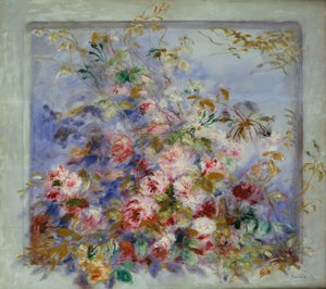 Roses in a Window by Pierre Auguste Renoir