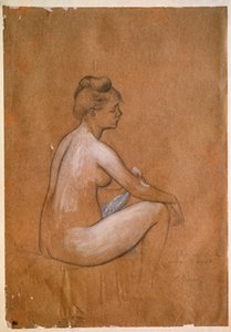 Sitting bather. Painting by Pierre Auguste Renoir by Pierre Auguste Renoir