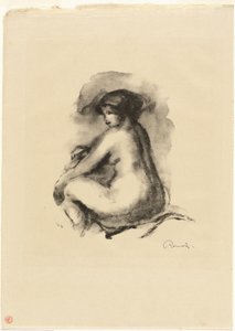 Study of Seated Nude Woman by Pierre Auguste Renoir
