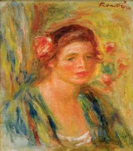 Head of a Young Woman (Portrait of Gabrielle) by Pierre Auguste Renoir