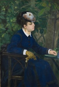 Woman in a Garden Woman with a Seagull Hat by Pierre Auguste Renoir