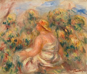 Woman with Hat in a Landscape