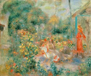 Young Girls in the Garden at Montmartre by Pierre Auguste Renoir