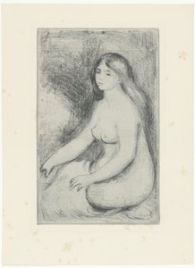 Seated naked woman by Pierre Auguste Renoir