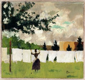 Woman Hanging Laundry, c.1892