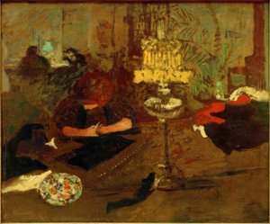 Young Woman with Lamp / Figure with Lamp