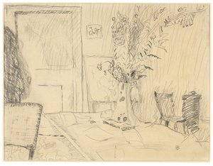 Flower Pot in the Dining Room of Le Cannet by Pierre Bonnard