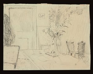 Flower Pot in the Dining Room of Le Cannet by Pierre Bonnard