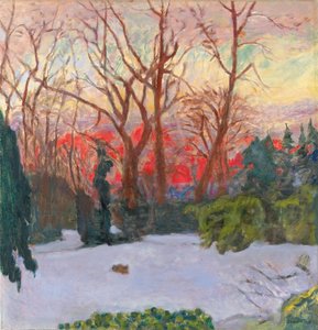 The Garden Under Snow, Sunset by Pierre Bonnard