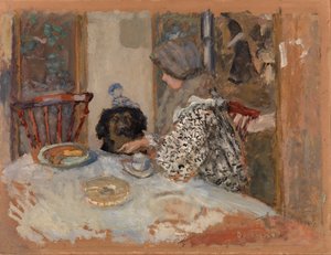 Woman with Dog, or Woman and Dog at Table by Pierre Bonnard