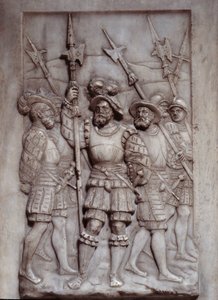 Soldiers (detail) of the bas reliefs of the tomb of Francois I realized by Pierre Bontemps