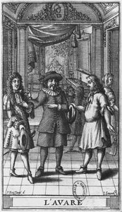 Moliere as Harpagon, frontispiece illustration from 