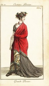 Woman in very formal wear, Paris