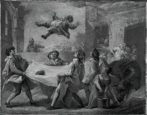 Sancho Panza Being Tossed in a Blanket