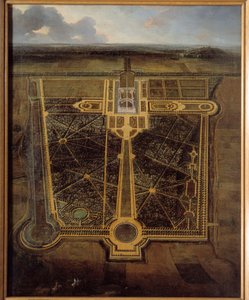 Perspective View of a Castle and a Park a la Francaise