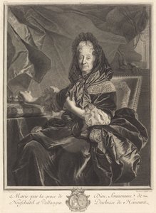 Duchess of Nemours by Pierre Drevet after Hyacinthe Rigaud