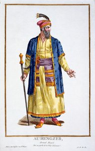 Aurengzeb, Great Khan of the Mongol Hordes from Recuil des Estampes, Representant les Rangs et les Dignites, Suivant le Costume de Toutes les Nations Existantes, Published 1780 by Pierre Duflos