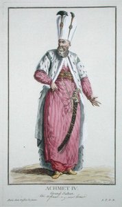 Sultan Achmet IV (r.1603-17) from Recuil des Estampes, representing the Ranks and Dignities, following the Costume of all existing Nations, published 1780