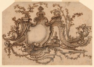 Design for Panel Decoration with Rocaille Ornament by Pierre Edme Babel