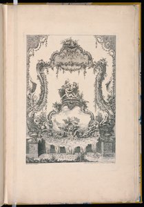 Ornament Panel with a Double Cartouche Showing a River God, a Nymph and a Fountain by Pierre Edme Babel