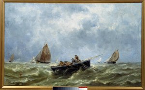 Sea fishermen by Pierre Emile Berthelemy
