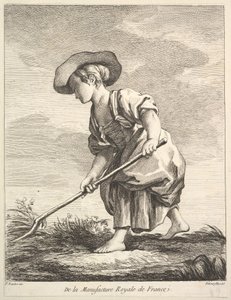 Little Girl Doing Farm Work, from Premier Livre de Figures d