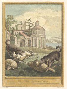 Nothing in Excess by Pierre Etienne Moitte after Jean Baptiste Oudry