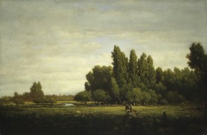 A Meadow Bordered by Trees by Pierre Etienne Theodore Rousseau