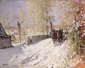 Winter landscape by Pierre Eugene Montezin