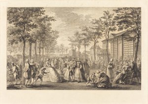 The Walk on the Ramparts of Paris by Pierre Francois Courtois after Augustin de Saint Aubin