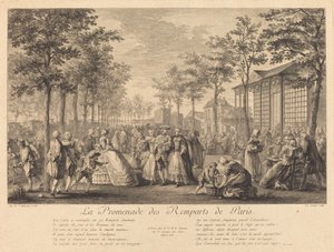 The Walk on the Ramparts of Paris by Pierre Francois Courtois after Augustin de Saint Aubin