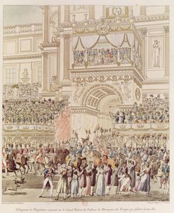 The Emperor and the Empress Receiving the Homage of the French Troops from the Balcony of the Tuileries on the Occasion of their Marriage, engraved by Charles Pierre Joseph Normand