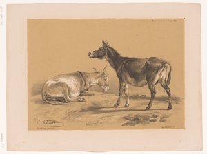 Study of Two Donkeys (Animal Studies by Cooper) by Pierre Frédéric Lehnert