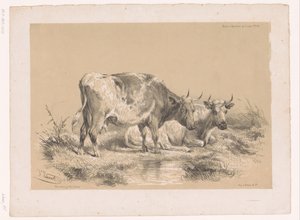 Study of Two Cows by Pierre Frédéric Lehnert