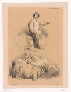Studies of a Shepherd and a Flock of Sheep (series title: Animal Studies by Cooper) by Pierre Frédéric Lehnert