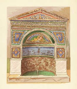 Enamel mosaic fountain in the House of the Bear, Pompeii by Pierre Gusman