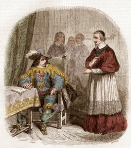 French King Louis XIII and Cardinal Richelieu Founding the Academie Francaise