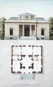 Country House at Laeken, from Choix des Monuments, Edifices et Maisons les plus remarquables du Royaume des Pays-Bas by Pierre Jacques Goetghebuer, published 1827 by Pierre Jacques Goetghebuer