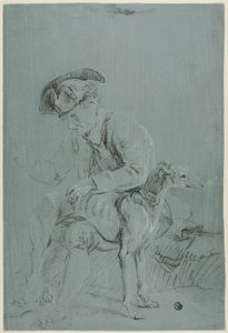 Seated Man with Dog