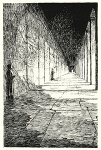 Gallery of the first storey, Angkor Vat (engraving) by Pierre Jeannerat de Beerski