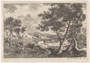 Landscape with Trees in the Foreground by Pierre Joseph Jacques Tiberghien