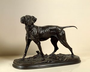 Braque, hunting dog (Bronze sculpture)