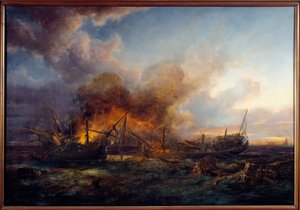 Combat of the Supervisor and Quebec in 1779 by Pierre Julien Gilbert