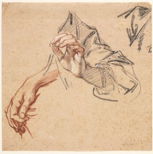 Study of Hands (recto), Sketch of a Hand (verso), 1700s by Pierre Lenfant