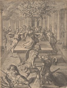 The Sack of Troy-Pyrrhus Killing Priam, before 1654