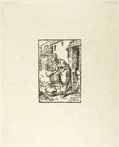 Woman Filling Water-Cans by Pierre Millet