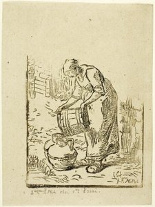 Woman Filling Water-Cans
