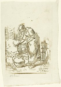 Woman Filling Water-Cans