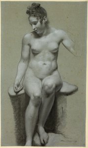 Seated Female Nude by Pierre Paul Prud