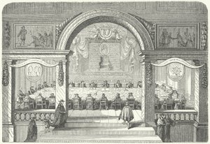Meeting of the Academie Francaise des Sciences in the Louvre by Pierre Paul Sevin